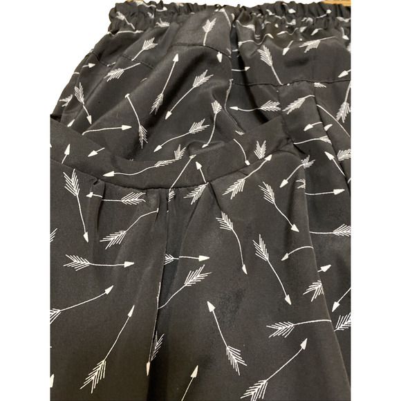 Flynn Skye Perfect Pant Taper bottom Arrow Print Elastic Waist Drape Pocket SZ 2 - Picture 2 of 4